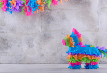 pinata and colorful streamers
