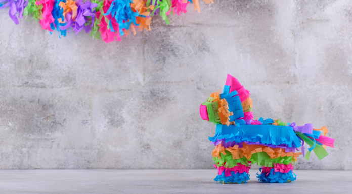 pinata and colorful streamers